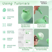 2 Pack Ice Roller for Face,Reusable Facial Ice Mold,Eliminate Eye and Face Swelling，Ice Cube Roller for Face Neck Body and Eye，Ice Cube Roller Massager Gua Sha Tool（Pink+Green）