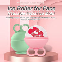 2 Pack Ice Roller for Face,Reusable Facial Ice Mold,Eliminate Eye and Face Swelling，Ice Cube Roller for Face Neck Body and Eye，Ice Cube Roller Massager Gua Sha Tool（Pink+Green）